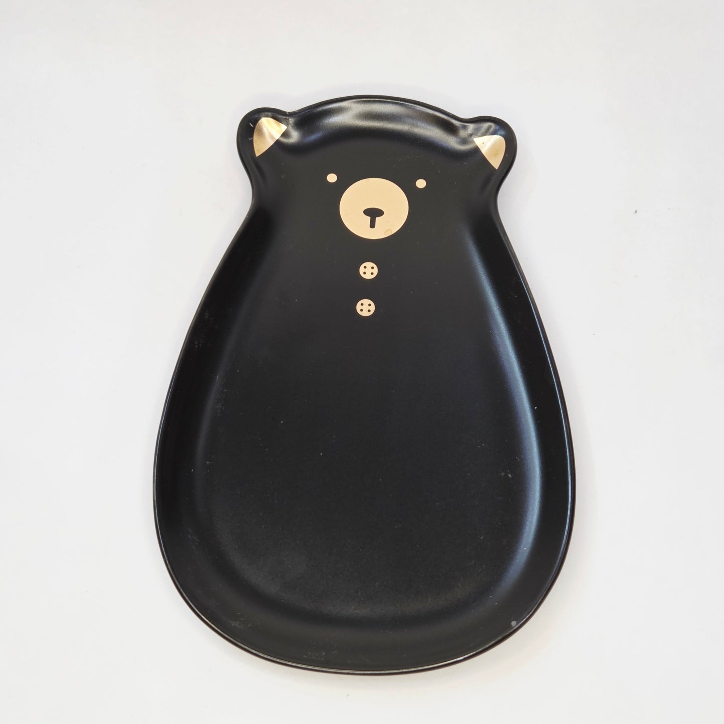 Ceramic Mug with Saucer and Spoon - Teddy, Black
