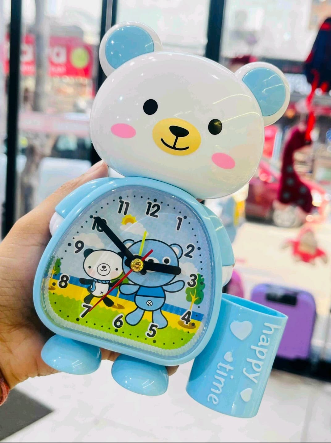 Teddy Alarm Clock with Pen Stand