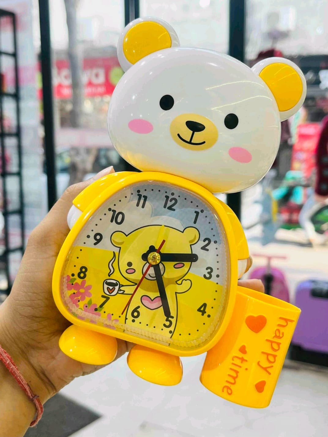 Teddy Alarm Clock with Pen Stand