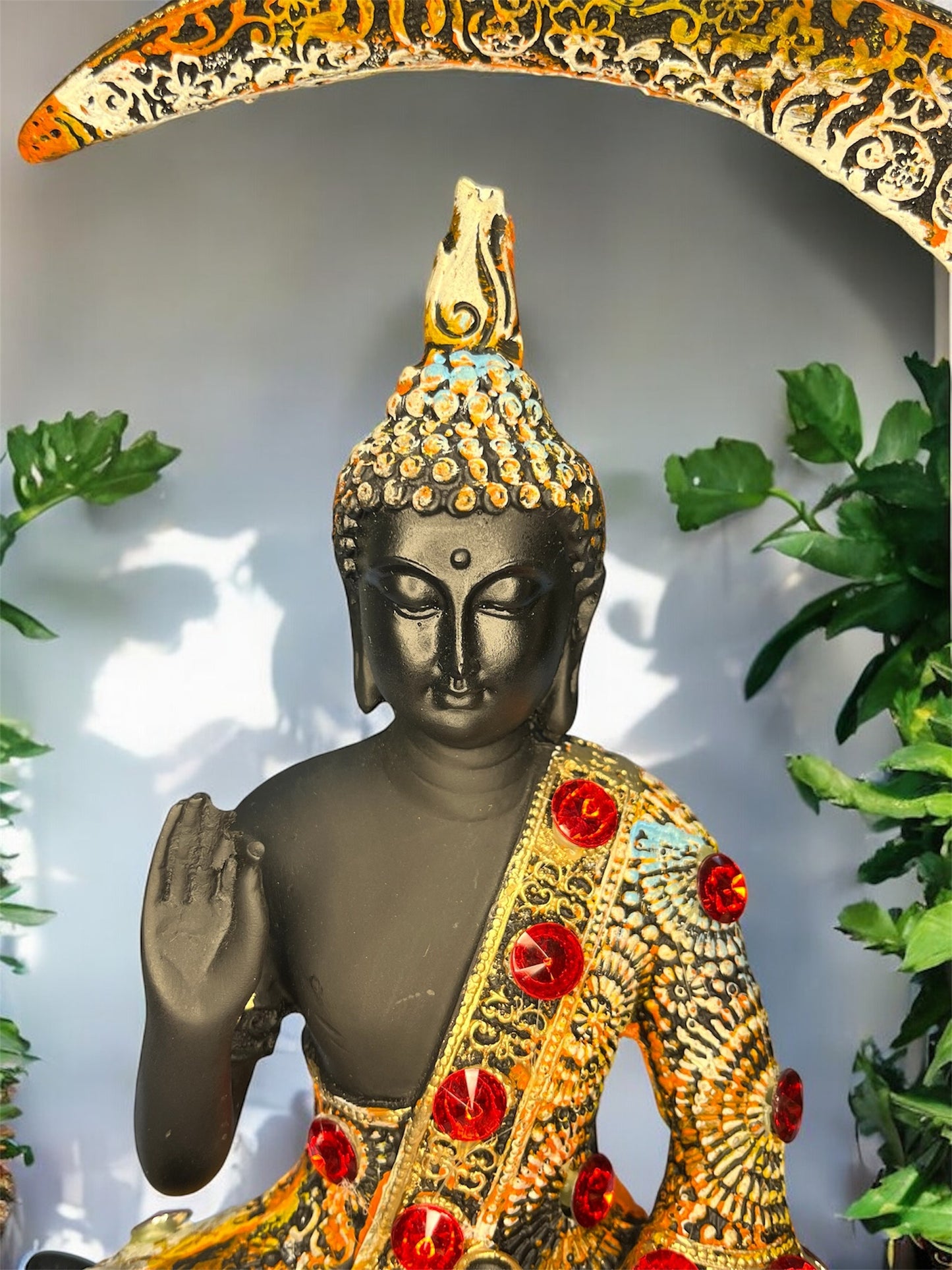 Chand Buddha - Meditating Buddha Sitting On Moon Figurine Home Decor Gifting