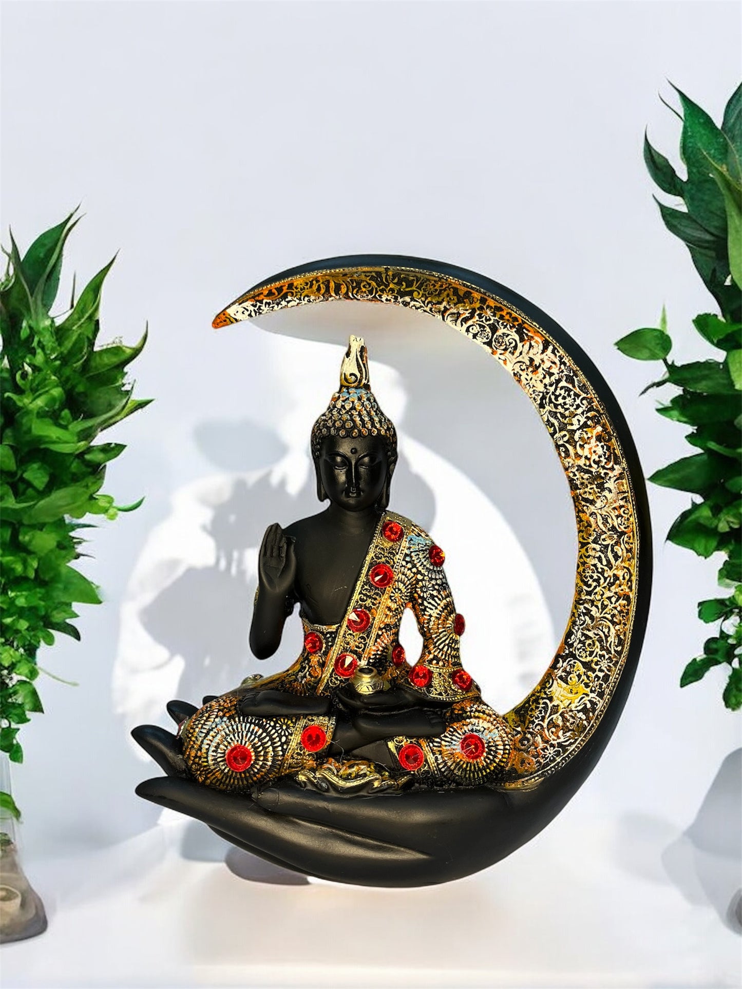 Chand Buddha - Meditating Buddha Sitting On Moon Figurine Home Decor Gifting
