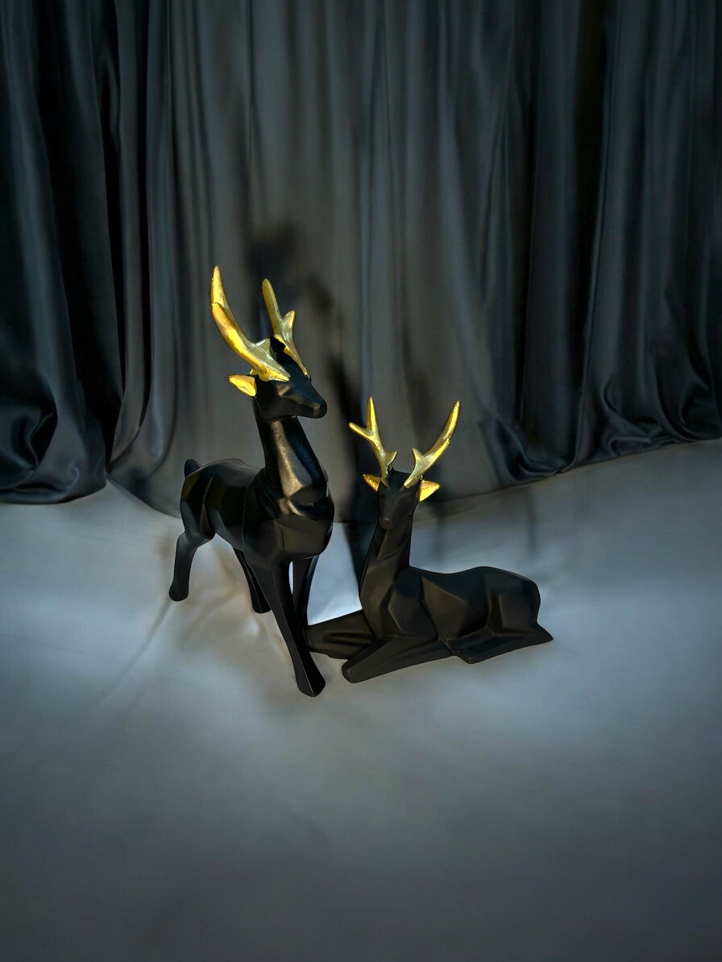 Elegant Black Deer - Set of 2 for Home Decor Gifting