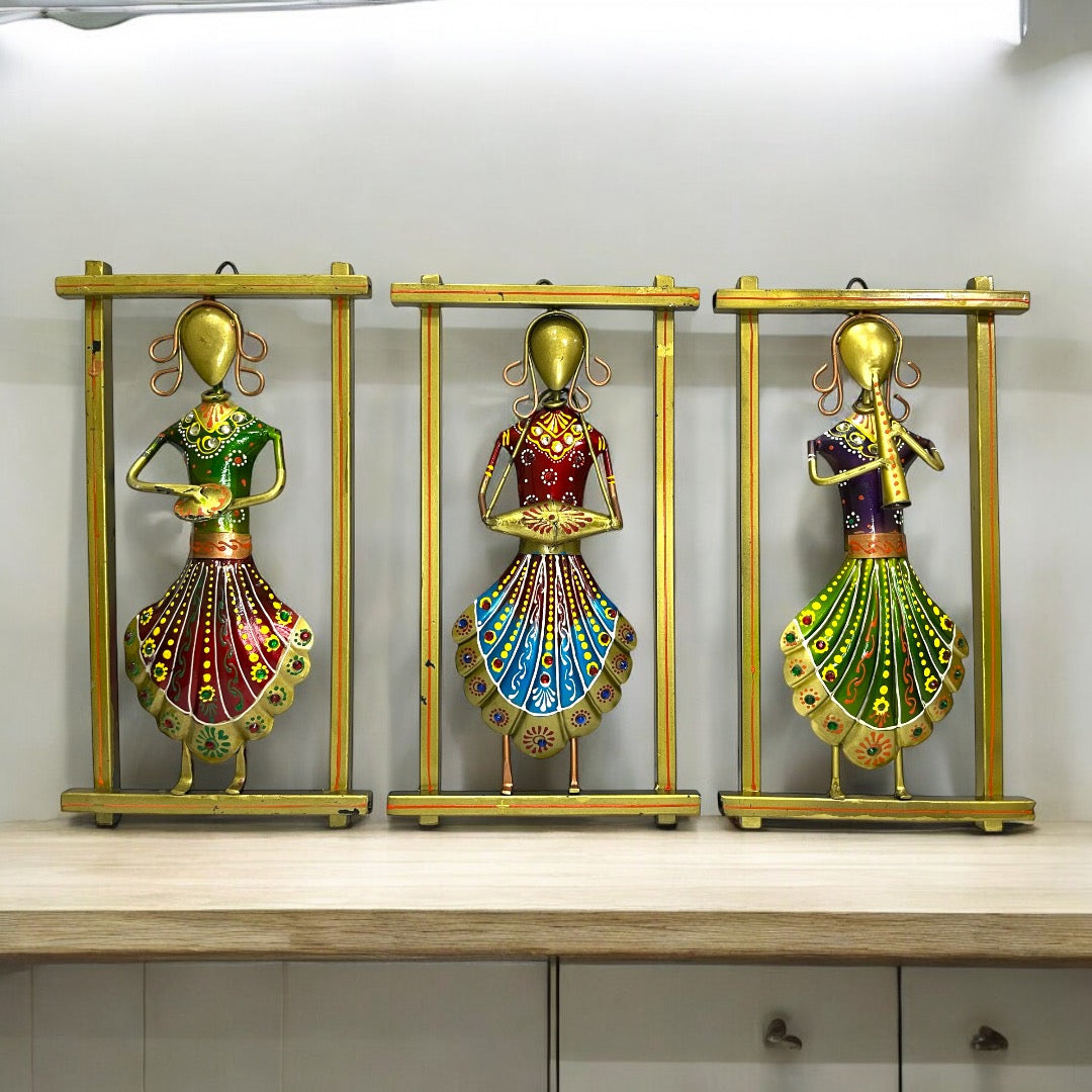 Rajasthani Musicians Wall Hanging - Showpiece For Wall Decoration, Living Room, Gifting