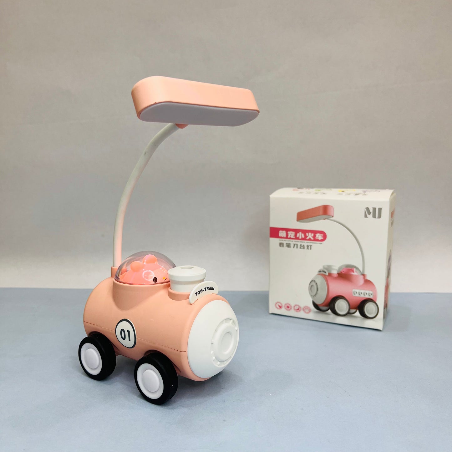 Train Night Lamp with Built-in Sharpener – 3 Light Modes & USB Rechargeable