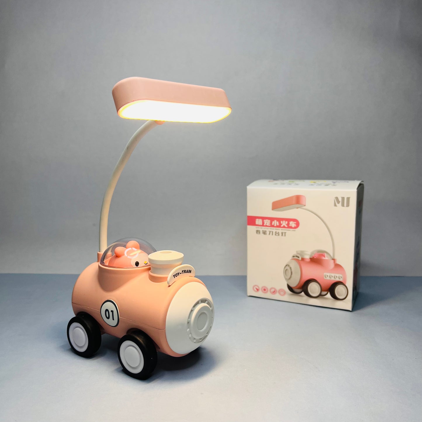 Train Night Lamp with Built-in Sharpener – 3 Light Modes & USB Rechargeable
