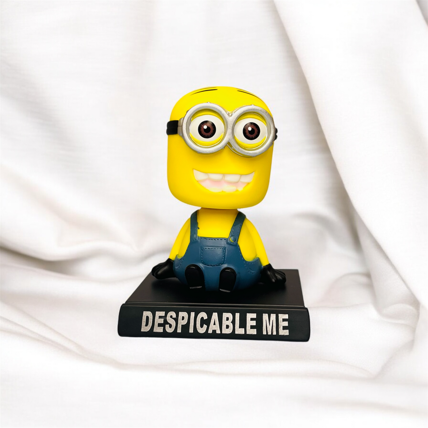 Minion Bobblehead Action Figurine with Mobile Holder for Car Dashboard, Office Desk & Study Table