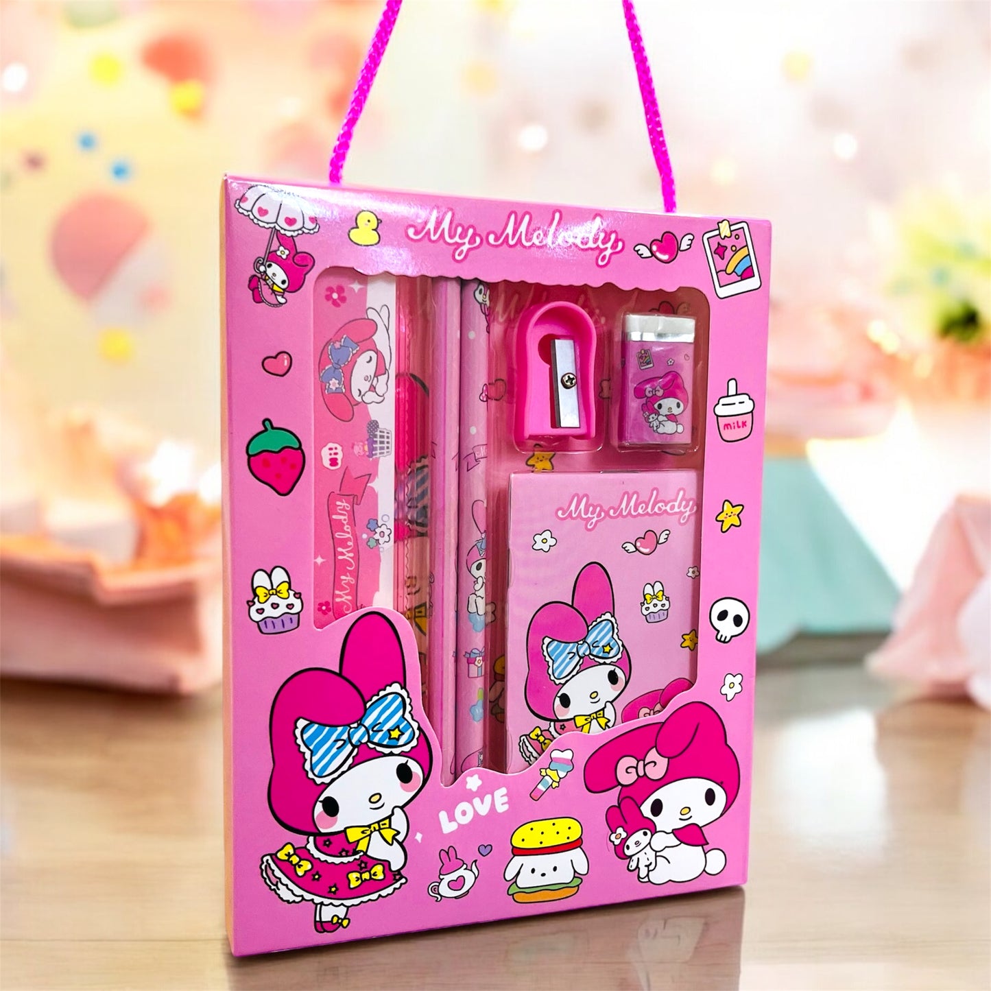 Kawaii Stationary Gift Set for Return Gifting - 5 in 1 Gift Set For Kids
