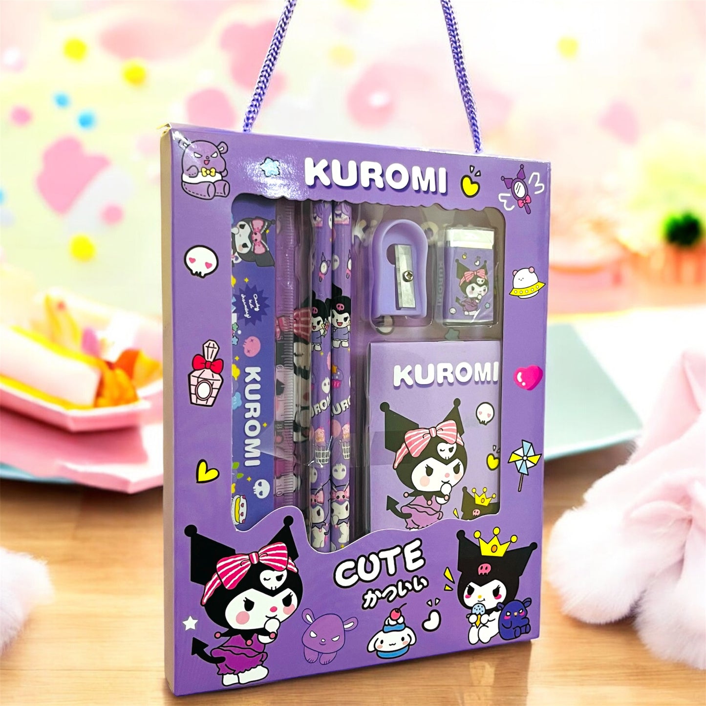 Kawaii Stationary Gift Set for Return Gifting - 5 in 1 Gift Set For Kids