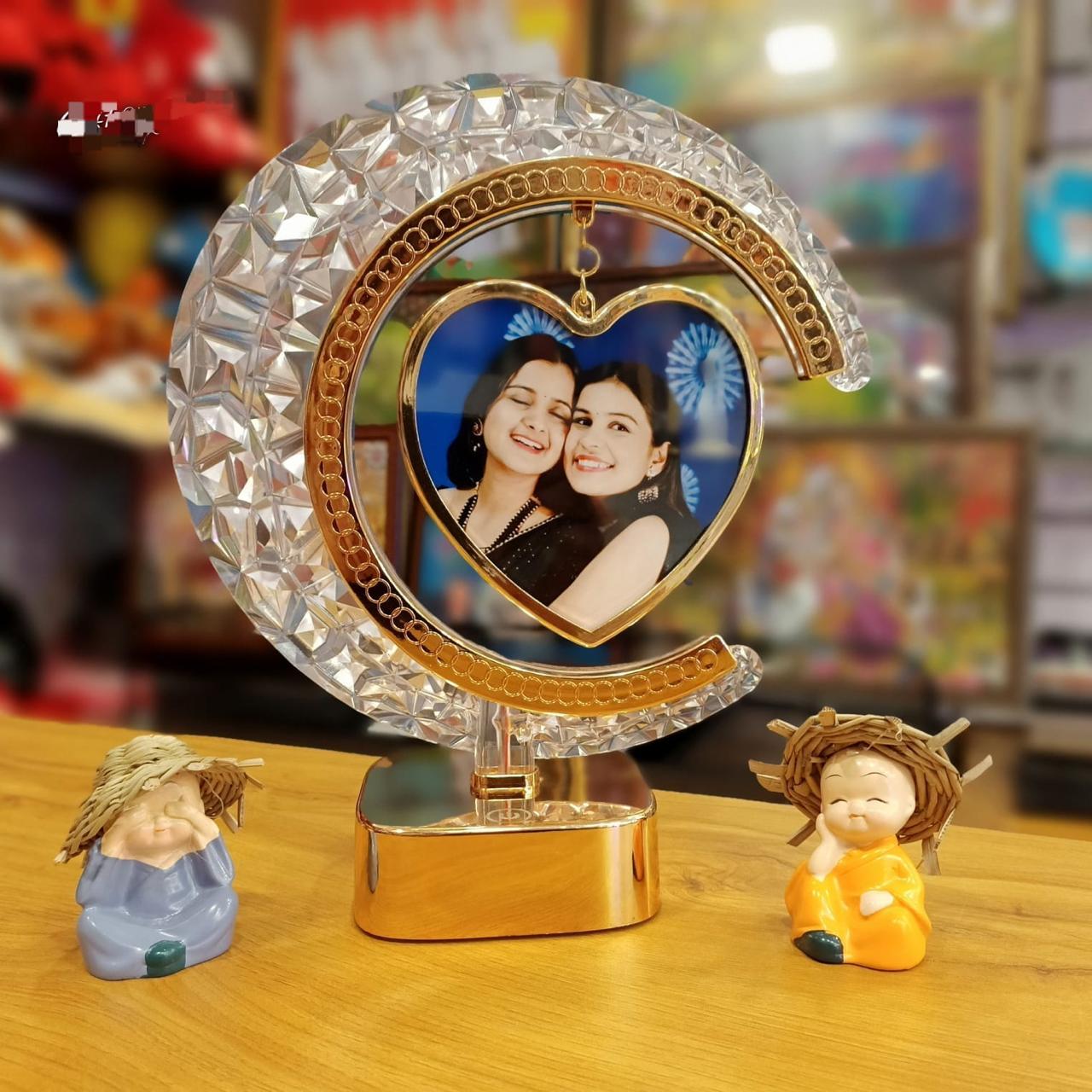 Customised Crystal Moon Lamp with Photo Frame
