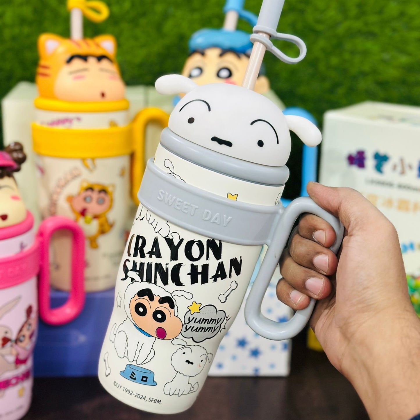 Exclusive Crayon™ Shinchan Tumbler, Sipper, Stainless Steel, 800ml
