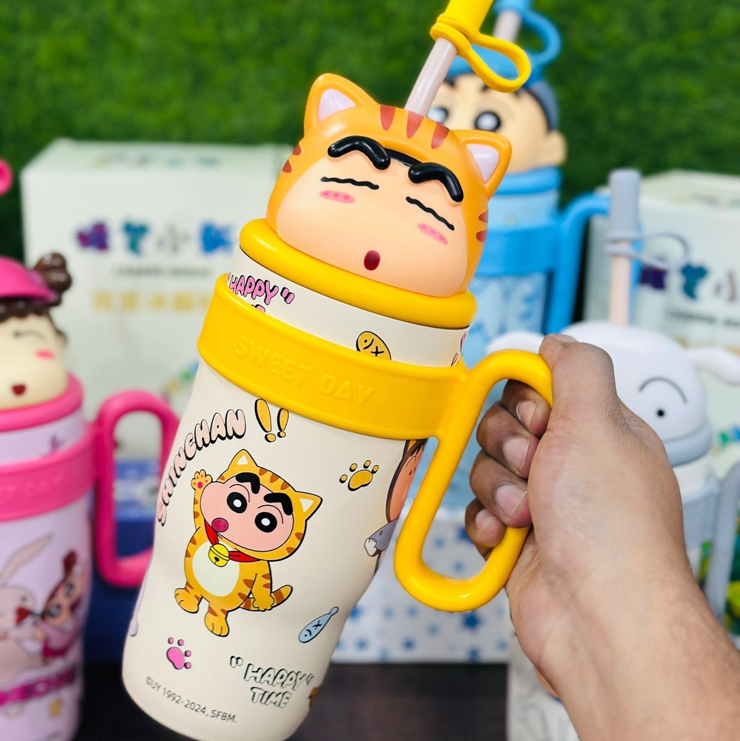 Exclusive Crayon™ Shinchan Tumbler, Sipper, Stainless Steel, 800ml