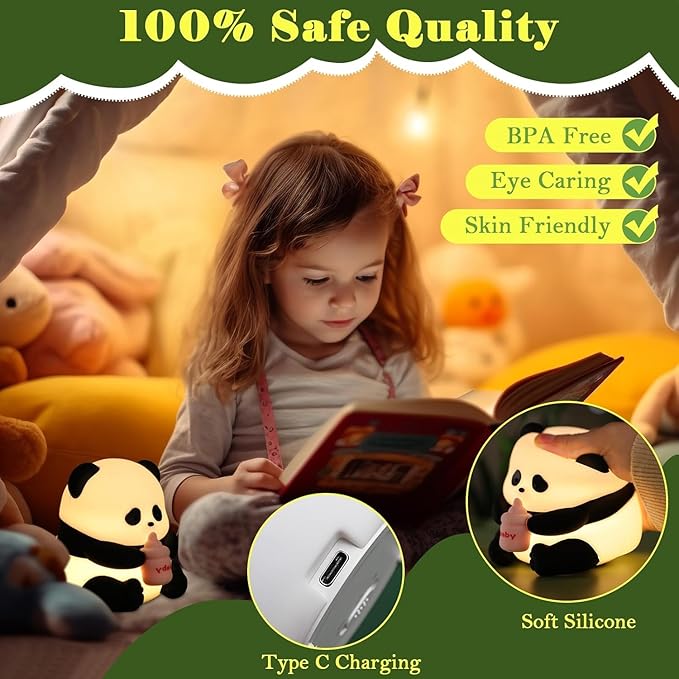 UphaarHub™ Pookie Panda Night Lamp - Pinch Sensitive, Color Changing, Rechargeable