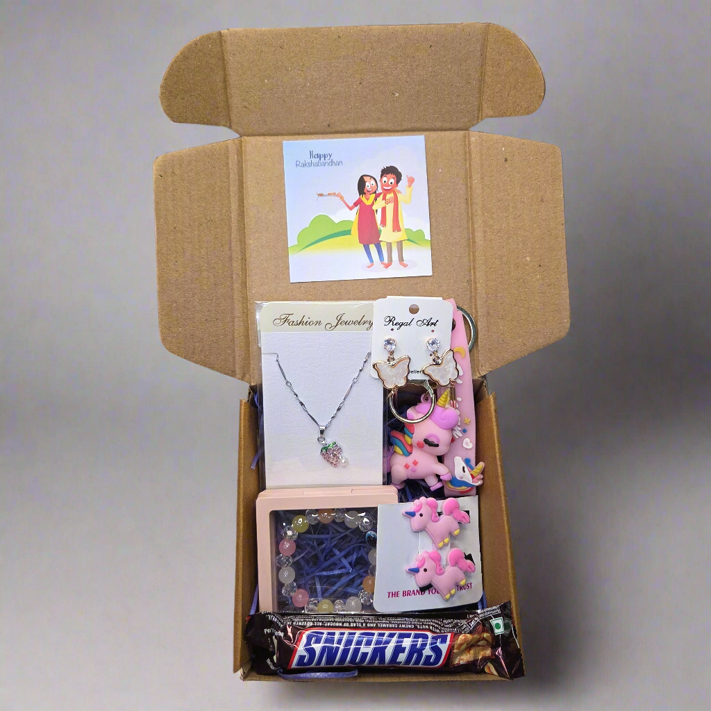 Mini Magic Box Rakshabandhan Hamper – Premium Gift for Sisters | Customizable Jewelry, Accessories & Chocolate