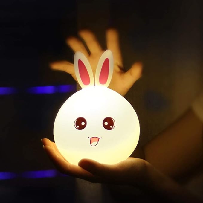 UphaarHub™ Kawaii Bunny Night Lamp - Touch Sensitive, Color Changing, Rechargable