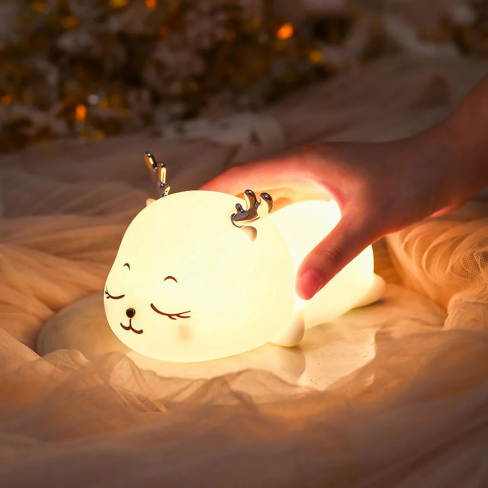 UphaarHub™ Kawaii Fawn Night Lamp - Touch Sensitive, Color Changing, Rechargable