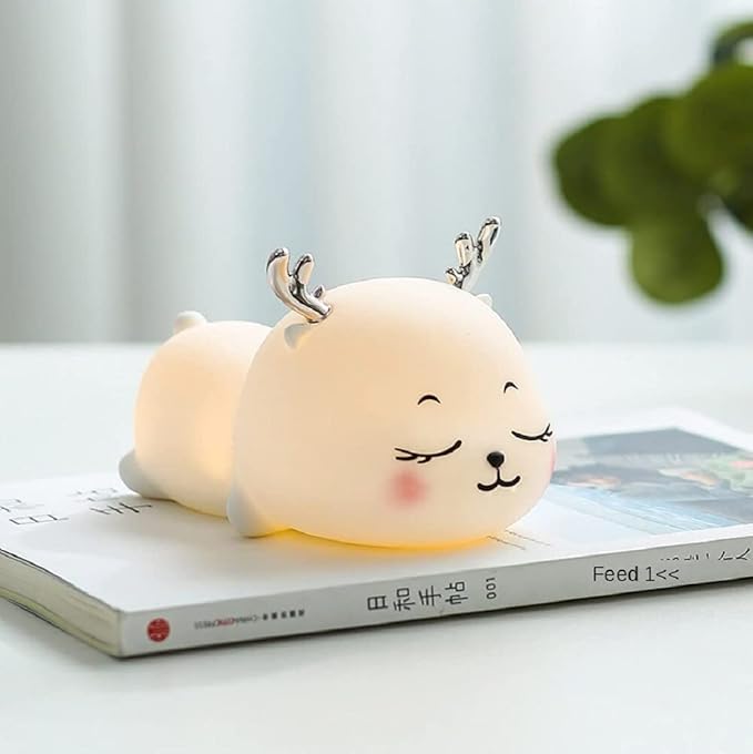 UphaarHub™ Kawaii Fawn Night Lamp - Touch Sensitive, Color Changing, Rechargable