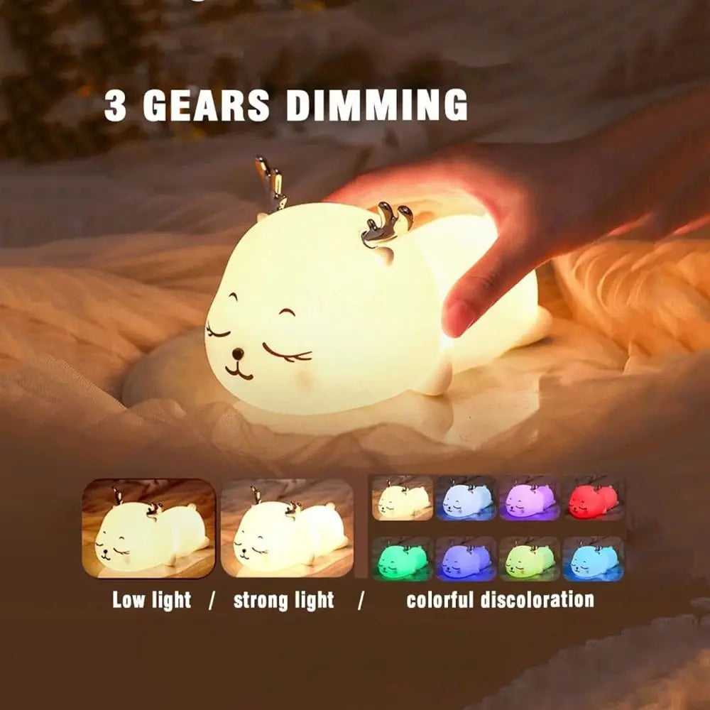 UphaarHub™ Kawaii Fawn Night Lamp - Touch Sensitive, Color Changing, Rechargable