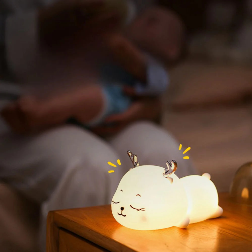 UphaarHub™ Kawaii Fawn Night Lamp - Touch Sensitive, Color Changing, Rechargable