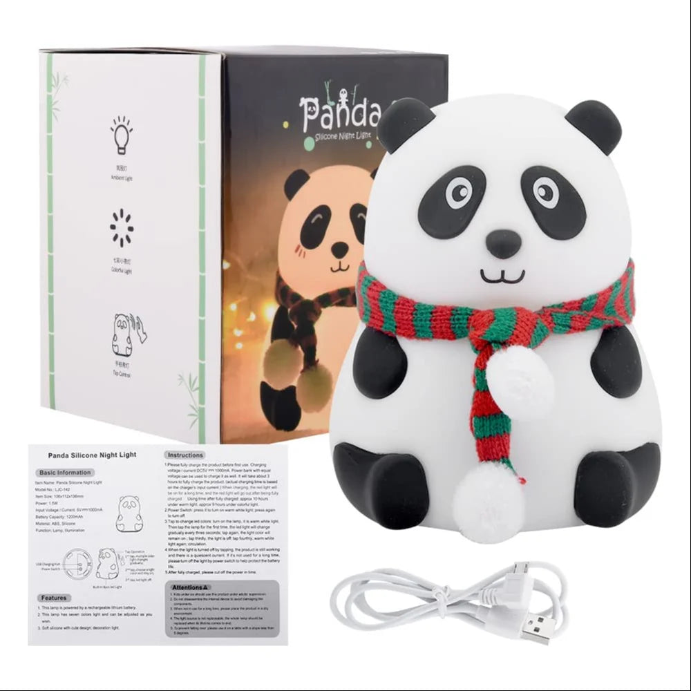 UphaarHub™ Kawaii Panda Night Lamp - Touch Sensitive, Color Changing, Rechargable