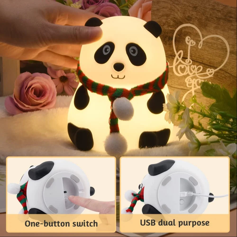 UphaarHub™ Kawaii Panda Night Lamp - Touch Sensitive, Color Changing, Rechargable