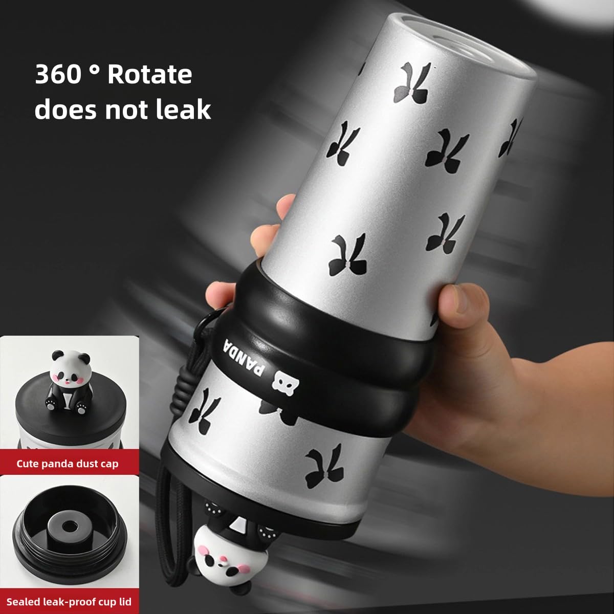 Panda Cap™ Tumbler, Sipper, Stainless Steel, 700ml