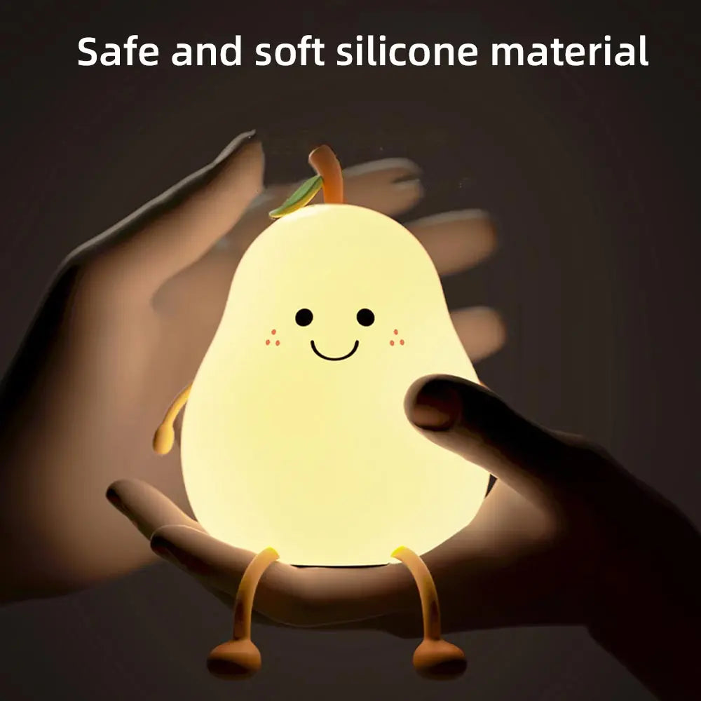 UphaarHub™ Kawaii Pear Night Lamp - Touch Sensitive, Color Changing, Rechargable