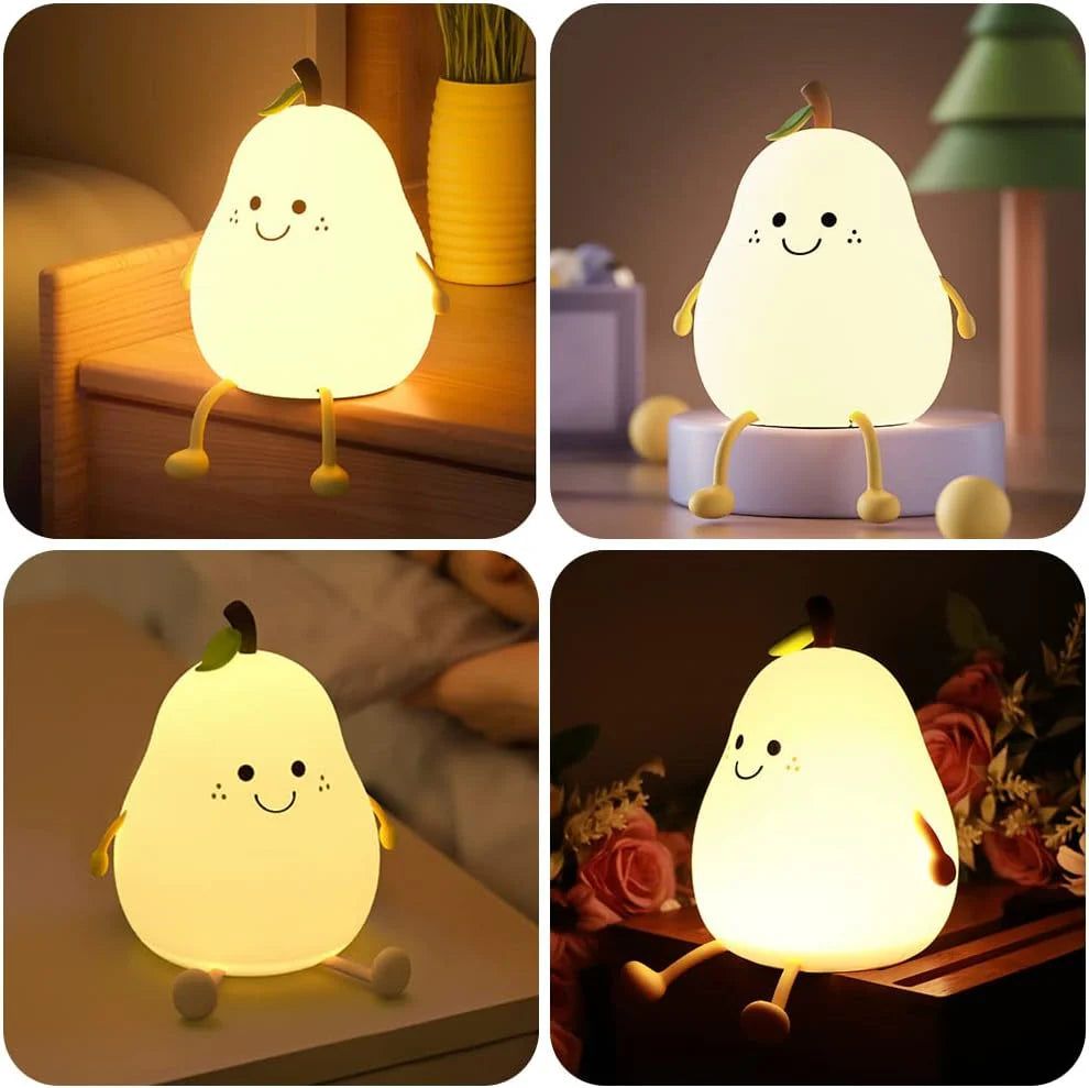 UphaarHub™ Kawaii Pear Night Lamp - Touch Sensitive, Color Changing, Rechargable