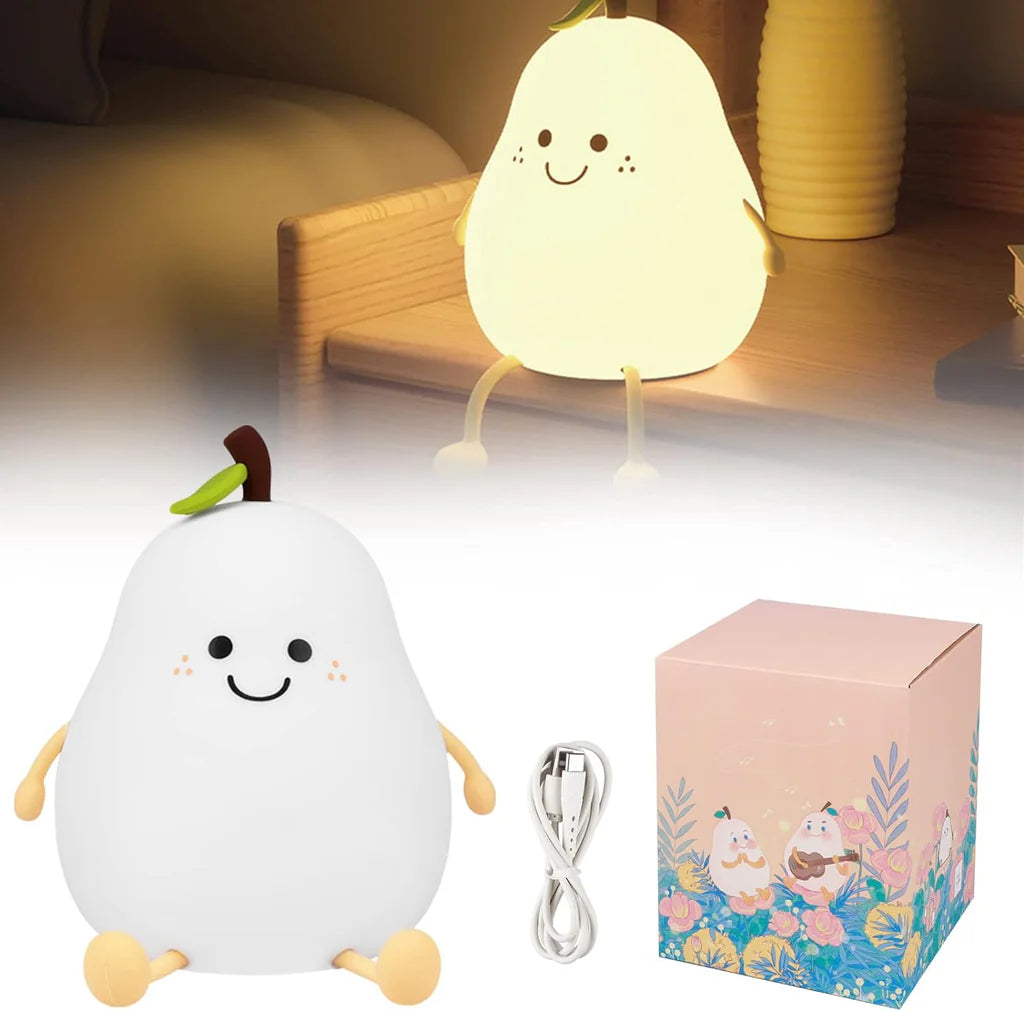 UphaarHub™ Kawaii Pear Night Lamp - Touch Sensitive, Color Changing, Rechargable