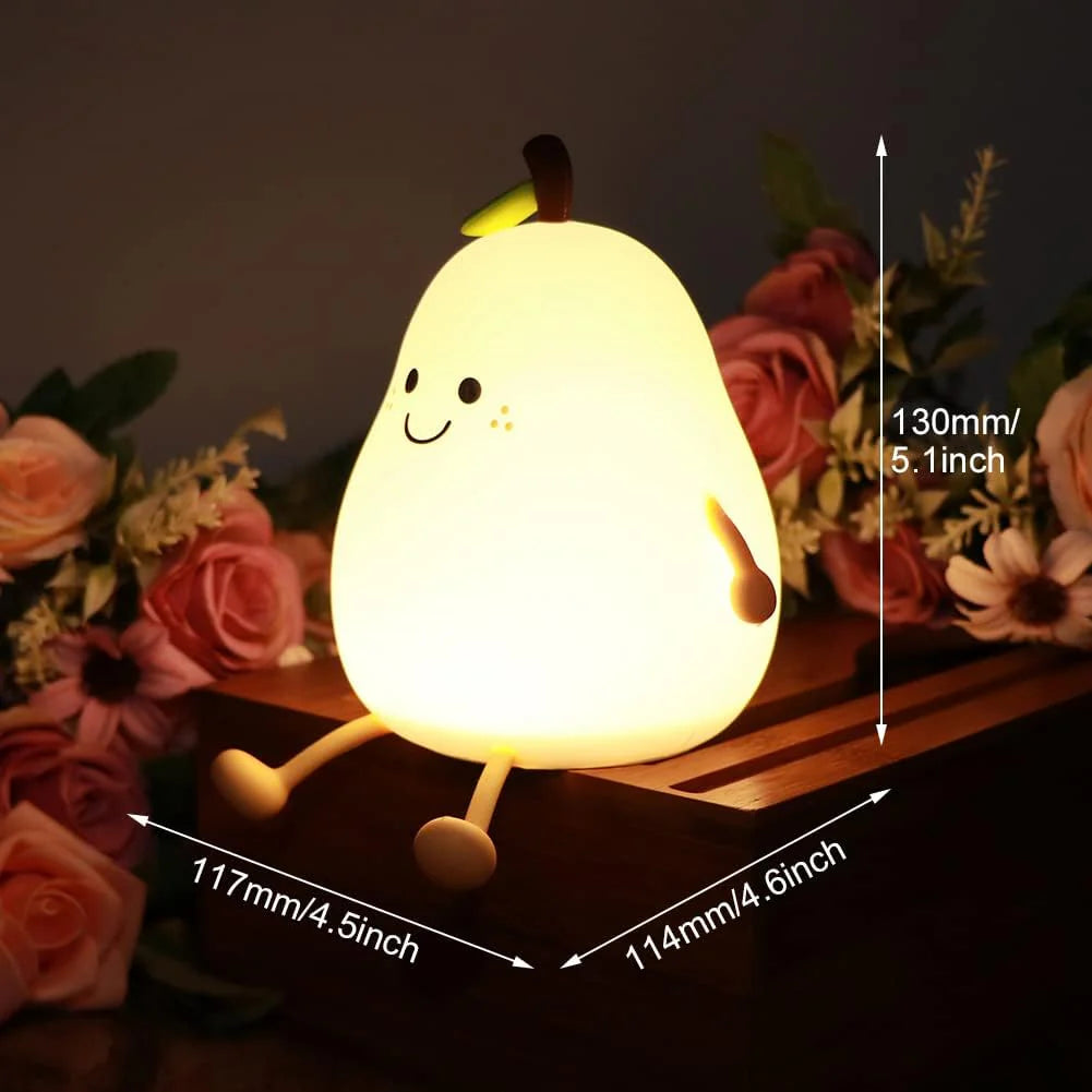 UphaarHub™ Kawaii Pear Night Lamp - Touch Sensitive, Color Changing, Rechargable