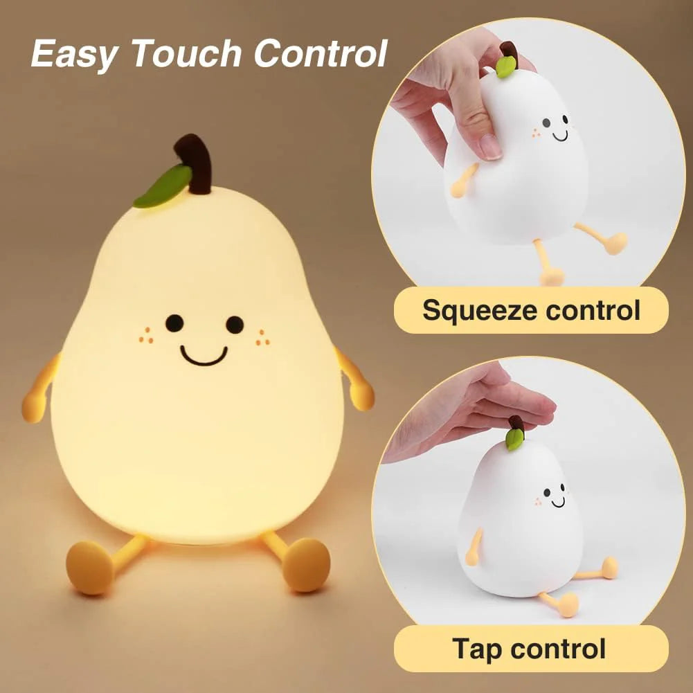 UphaarHub™ Kawaii Pear Night Lamp - Touch Sensitive, Color Changing, Rechargable