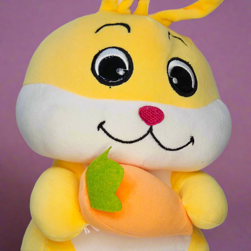Cute Carrot Bunny Soft Toy - Plushy, Soft Stuffed Animal for Kids, Babies, Girls & Boys