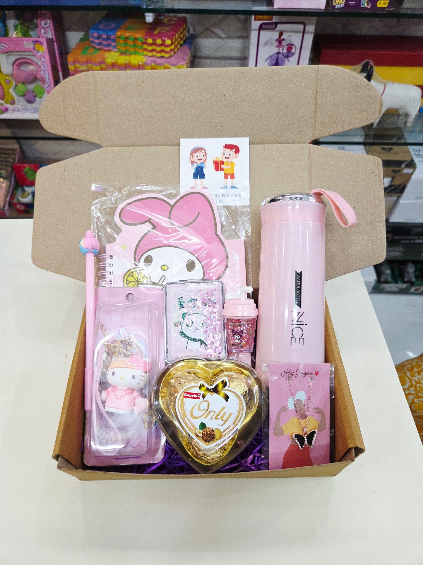 All Pink Rakhi Gift Hamper – Premium Curated Hamper for Sisters | Luxe Accessories, Chocolates & Keepsakes