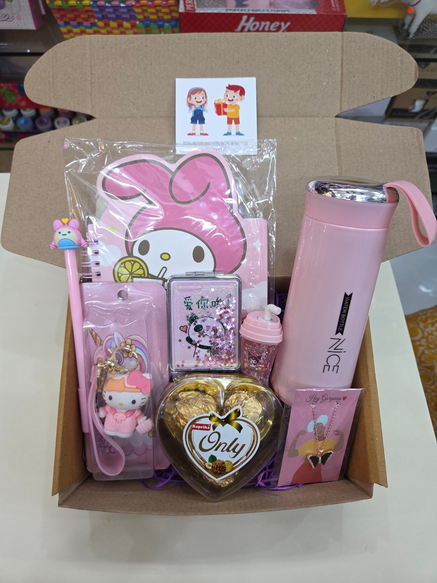 All Pink Rakhi Gift Hamper – Premium Curated Hamper for Sisters | Luxe Accessories, Chocolates & Keepsakes
