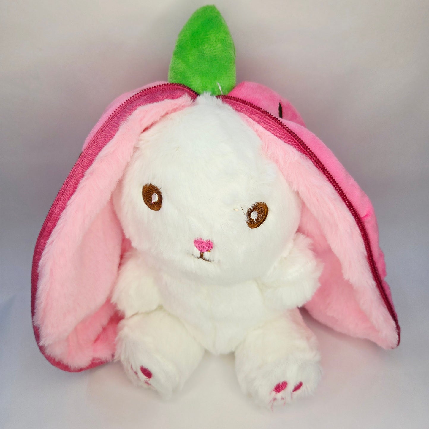 Cute Reversible Strawberry Bunny Soft Toy – Plushy, Soft Stuffed Animal for Kids, Babies, Girls & Boys