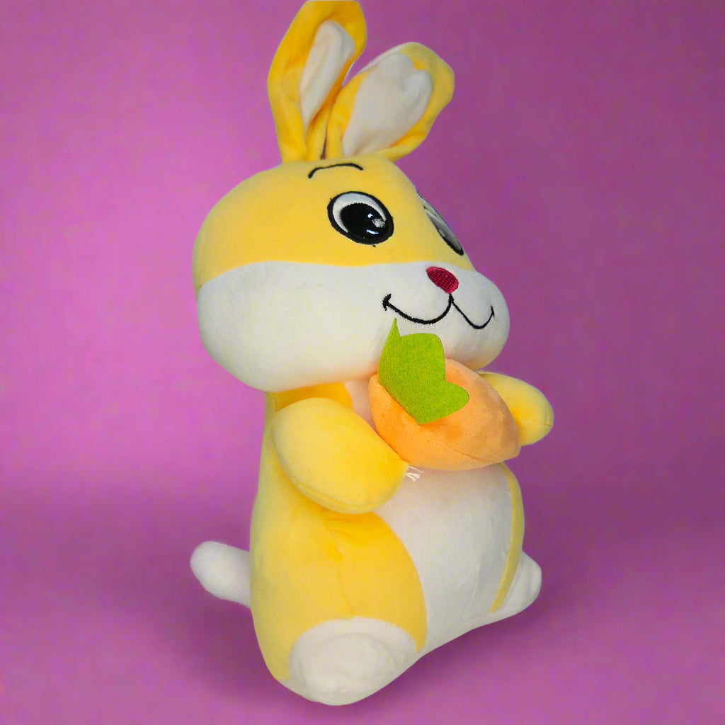 Cute Carrot Bunny Soft Toy - Plushy, Soft Stuffed Animal for Kids, Babies, Girls & Boys