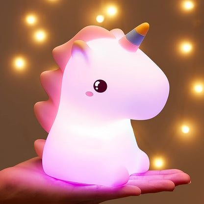 UphaarHub™ Kawaii Rhino Baby Night Lamp - Touch Sensitive, Color Changing, Rechargable
