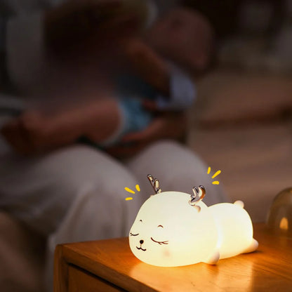 UphaarHub™ Kawaii Fawn Night Lamp - Touch Sensitive, Color Changing, Rechargable