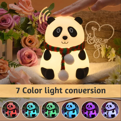UphaarHub™ Kawaii Panda Night Lamp - Touch Sensitive, Color Changing, Rechargable