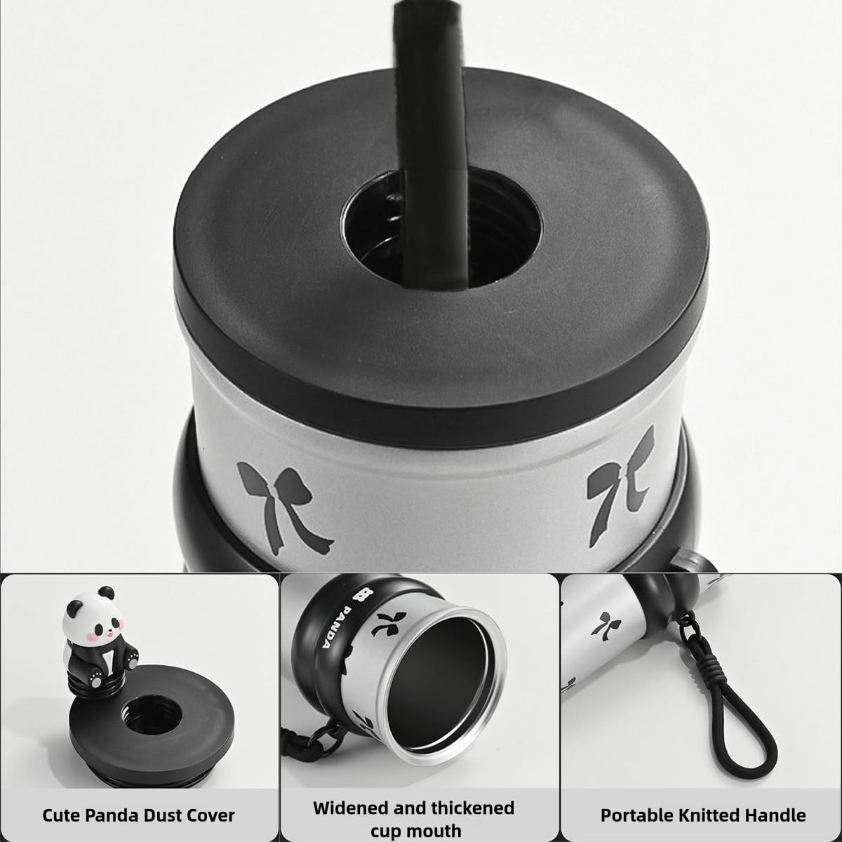 Panda Cap™ Tumbler, Sipper, Stainless Steel, 700ml