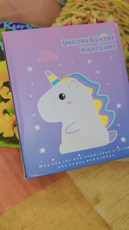 UphaarHub™ Kawaii Rhino Baby Night Lamp - Touch Sensitive, Color Changing, Rechargable