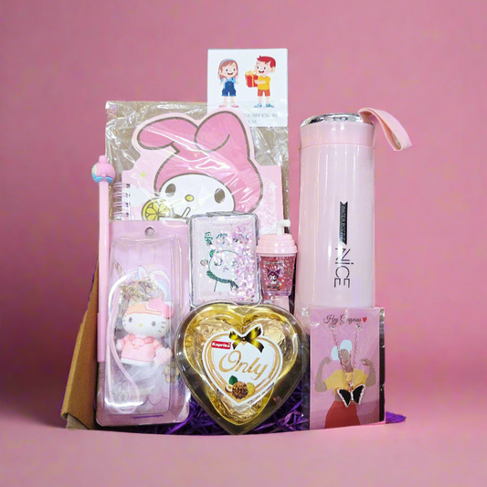 All Pink Rakhi Gift Hamper – Premium Curated Hamper for Sisters | Luxe Accessories, Chocolates & Keepsakes
